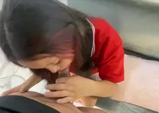 Stepdaughter gets a hands-on lesson from her father