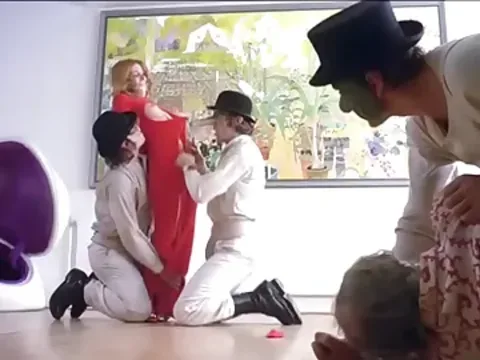 A mature woman is in a dangerous and compromising situation