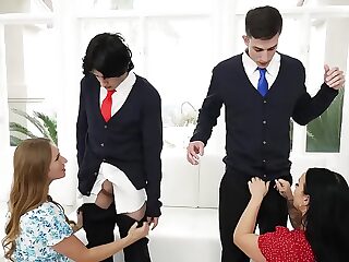 Hot Stepmoms Step up And Boost Each Other's Stepson's Confidence