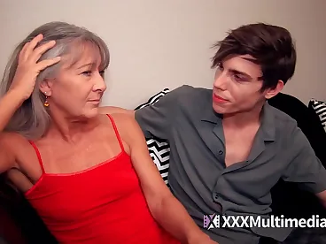 A step mom fucked her step son and he came inside her