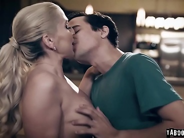 A young man found his stepmom incredibly attractive, with stunning curves.