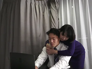 Hairy Japanese stepmom seduces her stepson in a taboo encounter