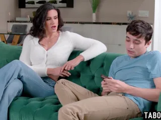 The sexy stepmother Penny Barber with big boobs makes her