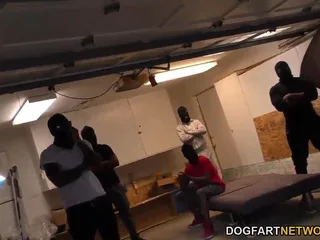 Eager teen Lily Rader gets her pussy pounded by a group of cocks in intense