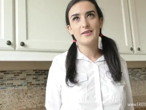 The stepdaughter is asking her dad to stroke his cock, nothing more