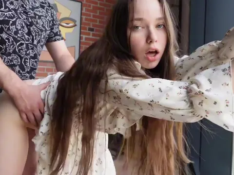 My stepsister doesn't mind fucking on the floor.