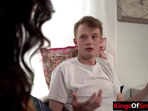 Hot stepmom wants to motivate her virgin stepson