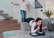 A nerdy guy fucks his stepsister and she loves it, especially the