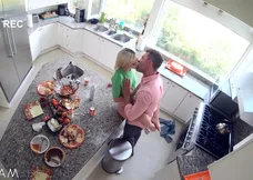 Sis enjoys a hardcore kitchen romp on Thanksgiving with stepbro