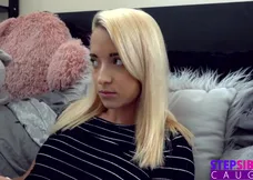 Young step sisters seduce their stepbrother for some action.