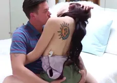 Step-sister and step-brother have fun with anal toys