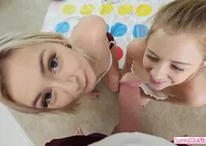 A hot scene with a taboo family threesome
