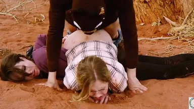Kinky threesome with ATM domination in the Colorado desert,