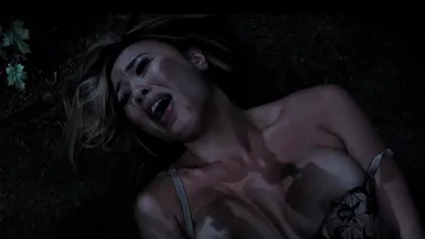 Busty chick gets fucked by three guys in the forest, time