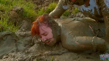 The sexy Lara Croft is having fun in the mud, getting fucked