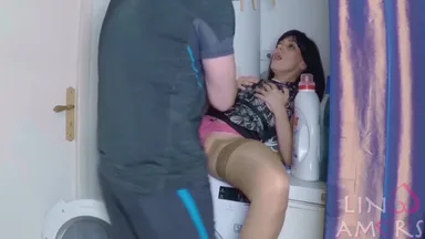 A stepmom got stuck and received a messy surprise from her