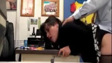 Asian girl fucks with the son of her black boss in this hot