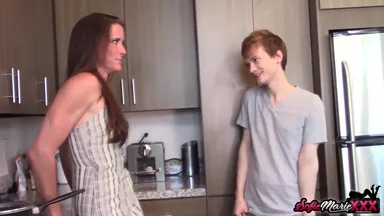 Sofie Marie, a hot MILF, got caught by her stepson while they were getting intimate.